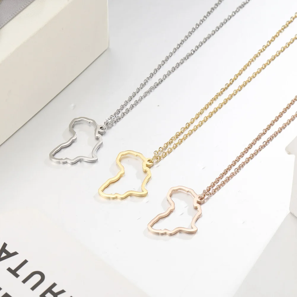 15 Fact About Africa|african Map Pendant Necklace - Stainless Steel, Unisex, Party Jewelry