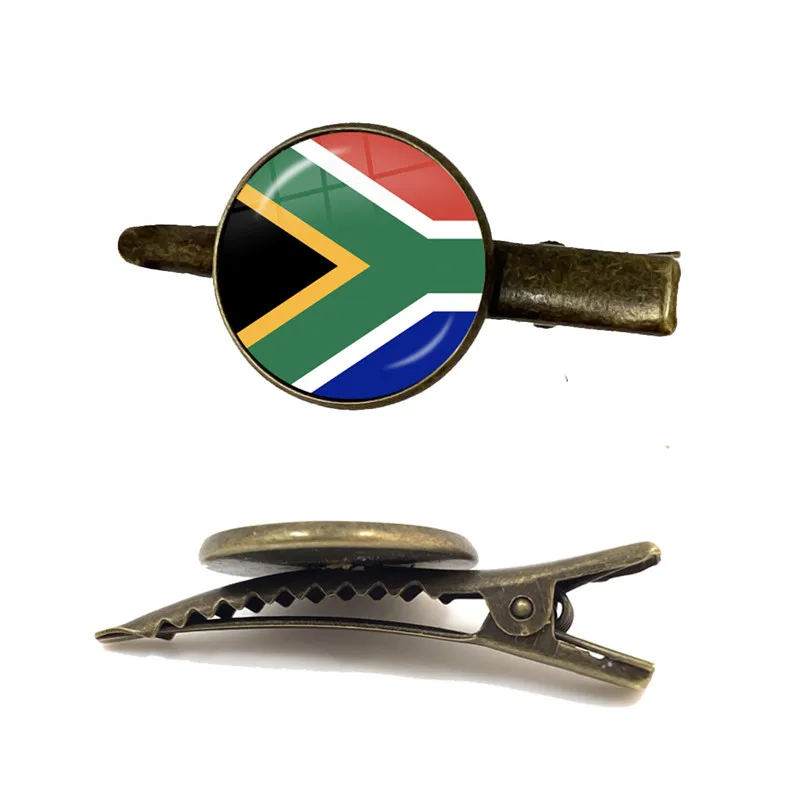 South Africa,Mozambique,Liberia,Cameroon,Cape Verde,Papua New Guinea,Algeria,Belgium,Portugal National Flag 16mm Glass Tie Clip