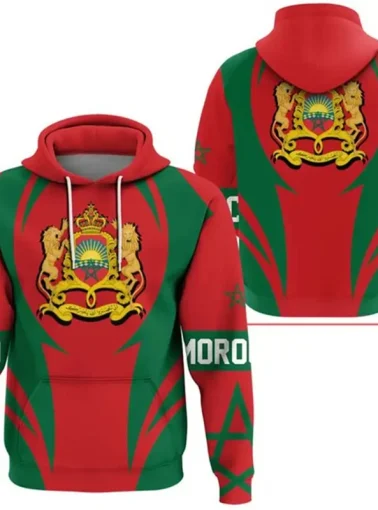 Fashion Africa County Morocco Flag 3d Print Hoodies For Men Tracksuit New Long Sleeve Men/Women Streetwear Casual Pullover Top